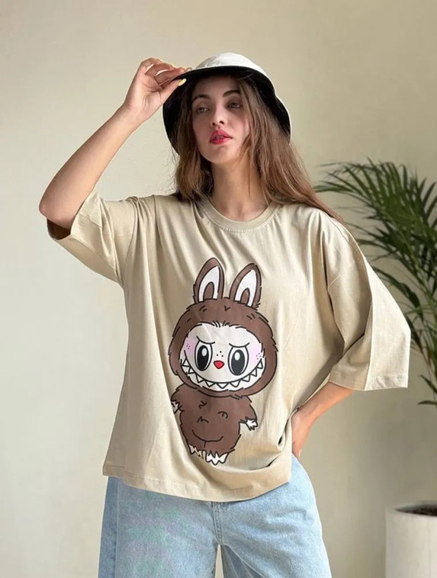 تیشرت باکسی لبوبو سوپرپنبه نخ28