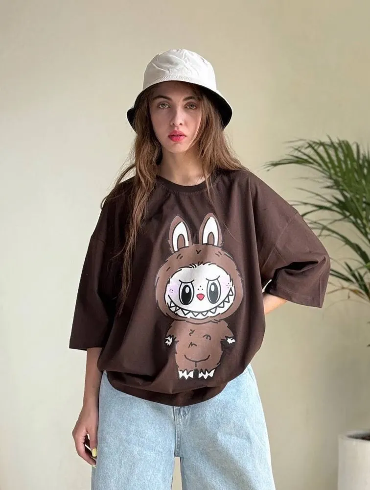 تیشرت باکسی لبوبو سوپرپنبه نخ28