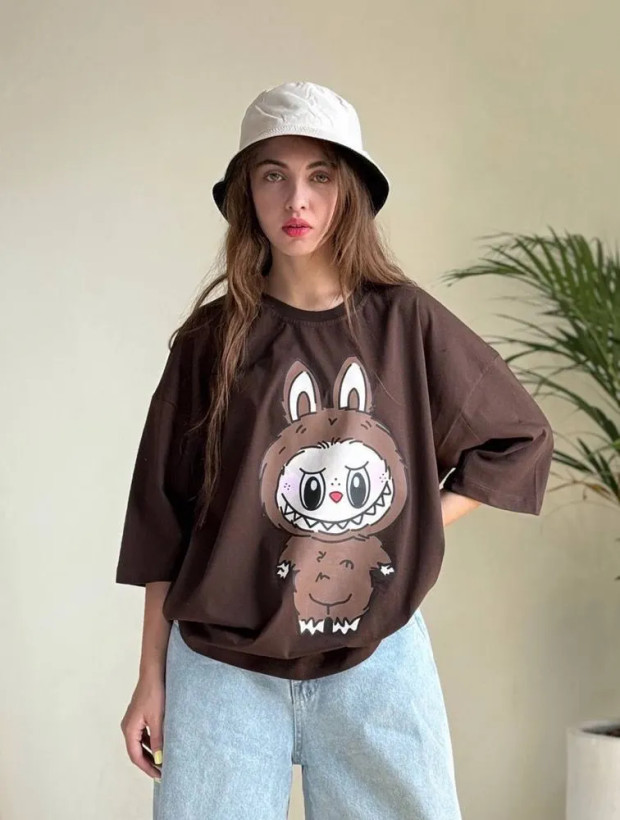 تیشرت باکسی لبوبو سوپرپنبه نخ28