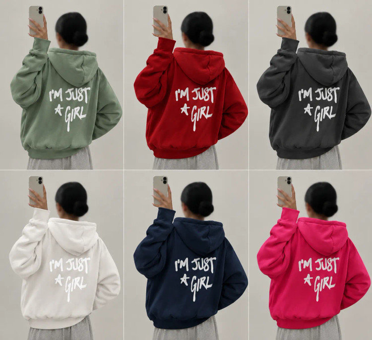 حراج سویشرت بیسیک "Im Just GIRL" دورس تو کرک