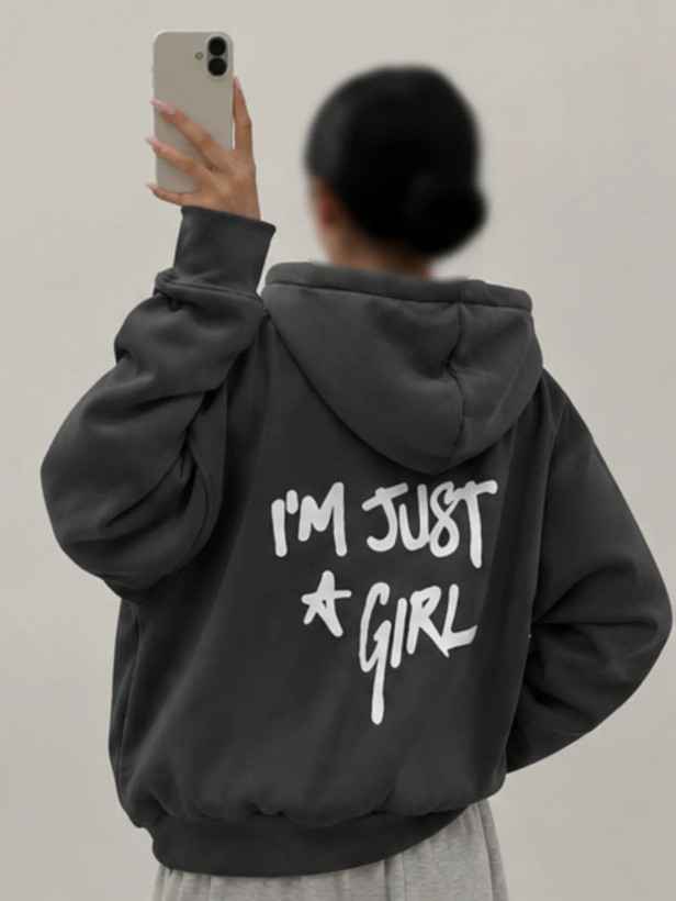 حراج سویشرت بیسیک "Im Just GIRL" دورس تو کرک