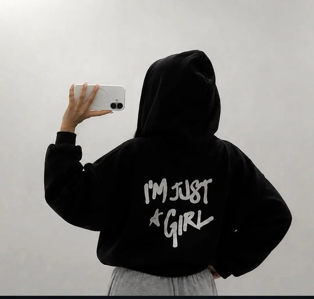 حراج سویشرت بیسیک  "Im Just GIRL"  دورس تو کرک