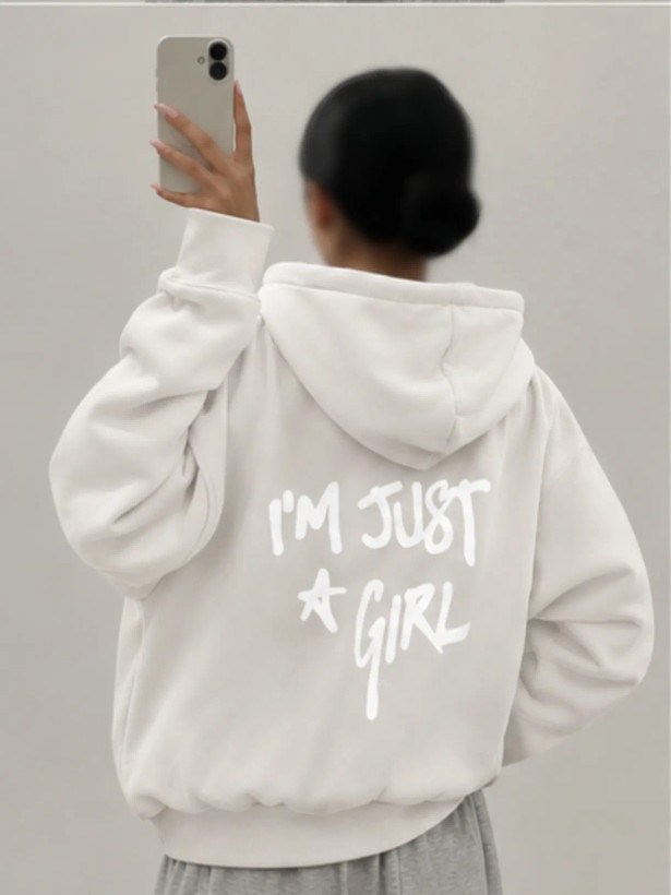 حراج سویشرت بیسیک "Im Just GIRL" دورس تو کرک