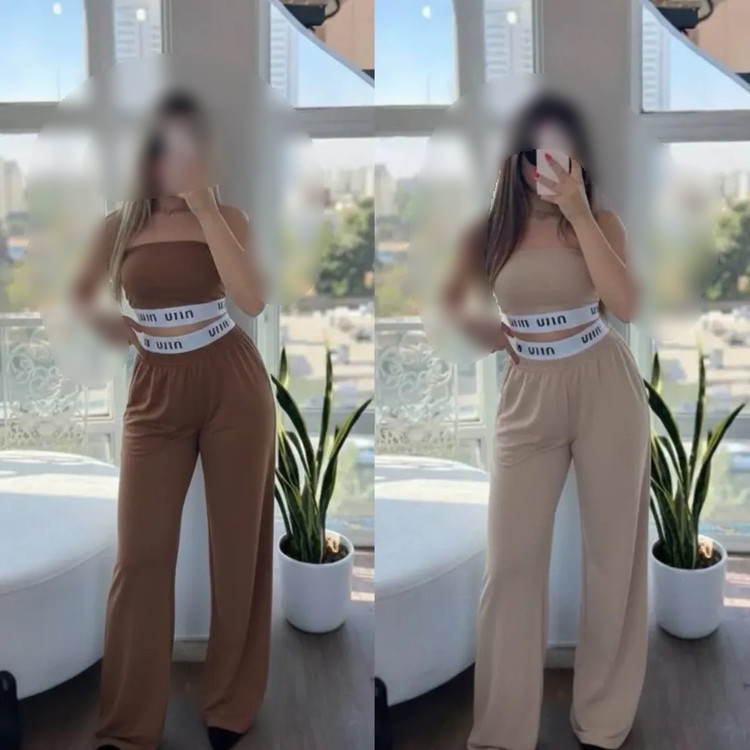 ست وارداتی ترند کراپ شلوار MIU MIU گلکسی پنبه اعلا