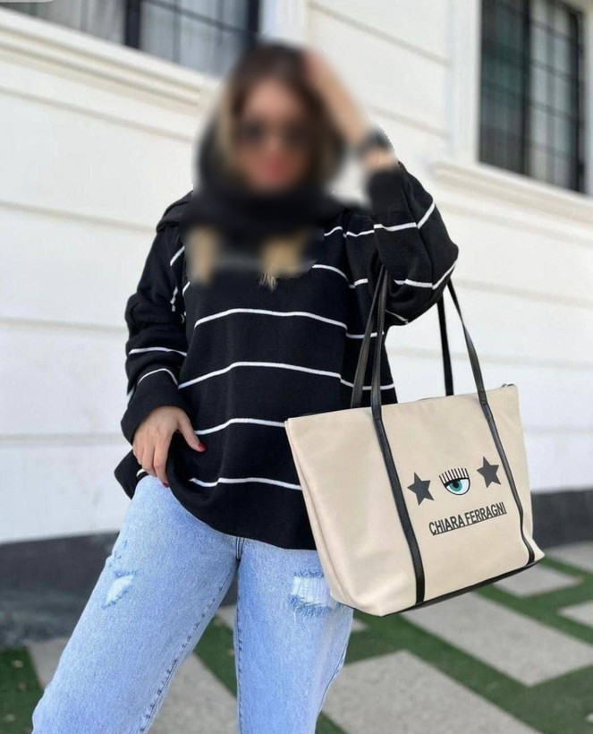بلوز بافت راه راه زنانه اکرلیک
