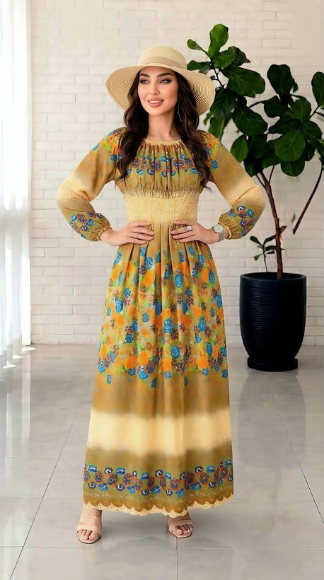 پیراهن ساحلی نخی