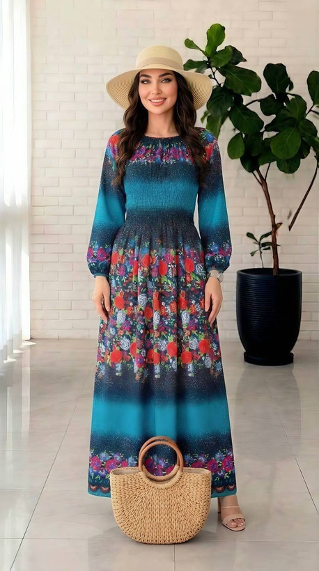 پیراهن ساحلی نخی