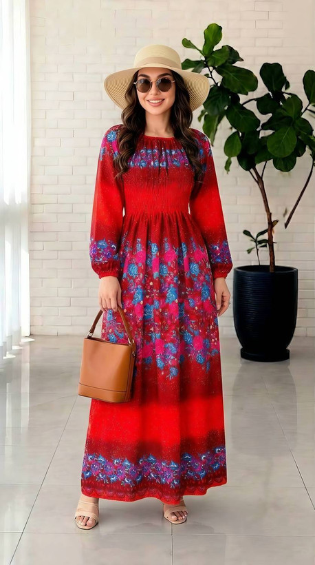 پیراهن ساحلی نخی