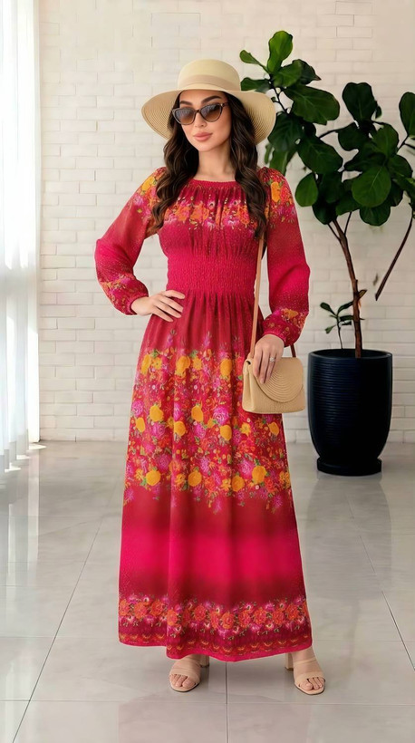 پیراهن ساحلی نخی