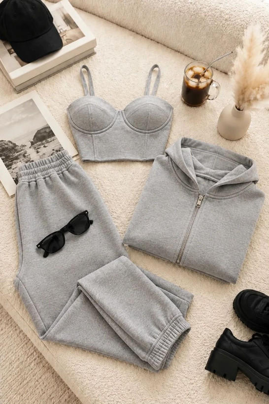 ست 3تیکه بامبر کراپ کاپدار و شلوار