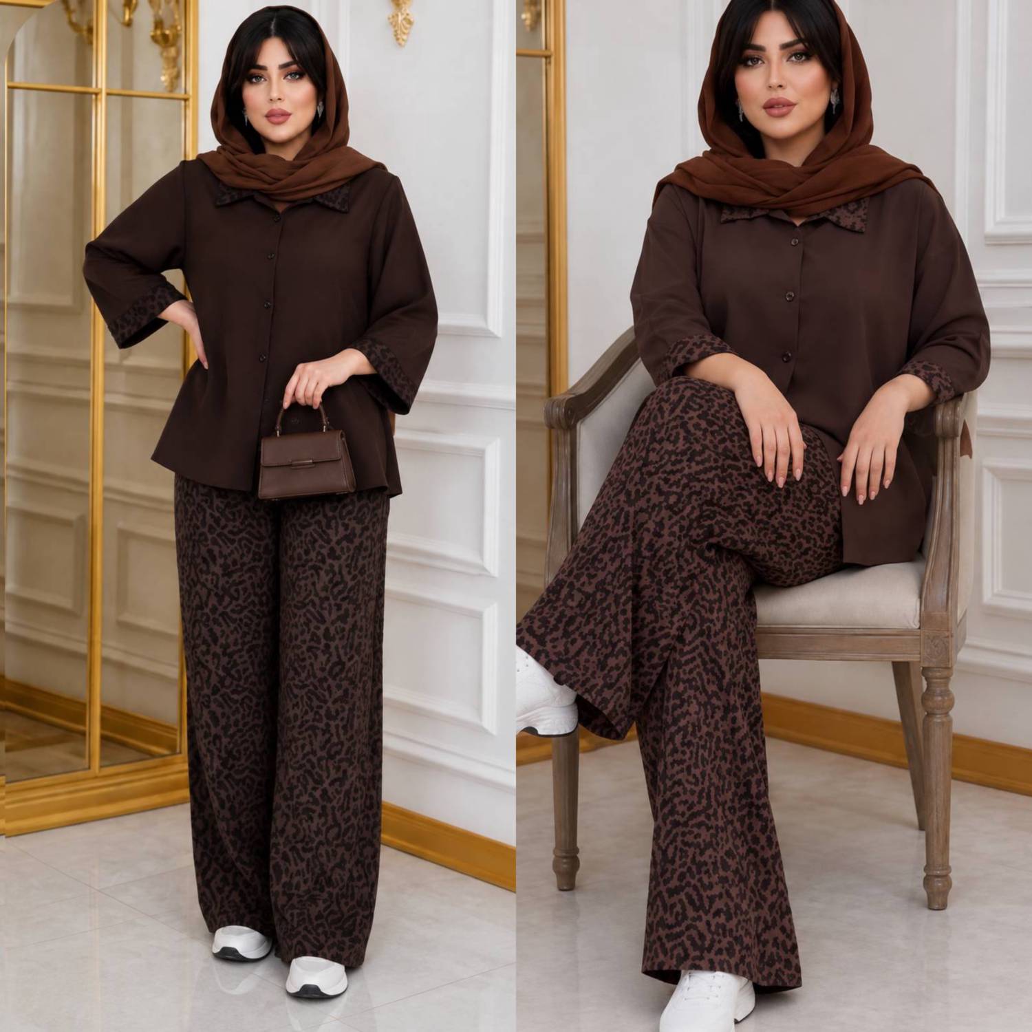 ست شومیز شلوار پلنگی اعلا