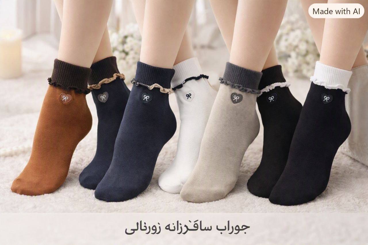 پک 5 عددی جوراب نیمساق کش دالبر پاپیون ریز سوپرپنبه اورجینال
